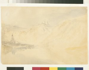 摩泽尔河上的迪布利希（白纸上的铅笔水彩画） 作者 约瑟夫·马洛德·威廉·特纳