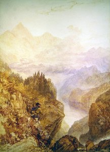 格伦-阿特尼，约1820年（纸上水彩）。 作者 约瑟夫·马洛德·威廉·特纳