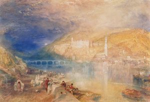 海德堡：日落，c.1840-42（纸上水彩和体彩） 作者 约瑟夫·马洛德·威廉·特纳