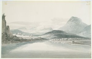 克隆塔尔湖，根据约翰-罗伯特-科森斯（1752-99）绘制（纸上铅笔和水彩）。 作者 约瑟夫·马洛德·威廉·特纳