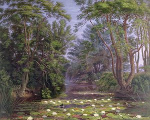 River Cherwell Waterlilies，1851 作者 约瑟夫·马洛德·威廉·特纳