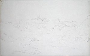 斯卡伯勒城堡，约1801年（纸上铅笔）。 作者 约瑟夫·马洛德·威廉·特纳