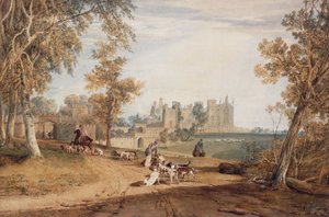 西北战线卡西欧伯里（Cassiobury），有猎犬和猎人， 作者 约瑟夫·马洛德·威廉·特纳