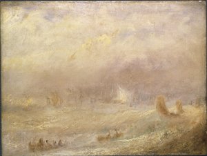 Vue de Deal - 交易观，特纳，约瑟夫·马洛德·威廉 (1775-1851)。 纸上油。 尺寸：24,5x32 厘米。 斯德哥尔摩国家博物馆 作者 约瑟夫·马洛德·威廉·特纳