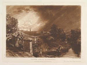 1819年1月1日，特威克纳姆Liber Studiorum的Rails Head Ferry Bridge的水芹菜采集者。 作者 约瑟夫·马洛德·威廉·特纳