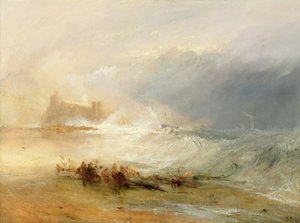 Wreckers  - 诺森伯兰郡的海岸，有一艘蒸汽船协助一艘船离岸，1834年