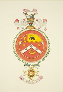 圣玛丽雷德克利夫唐金将军纪念碑上的武器（纸本水彩） 作者 约瑟夫·曼宁