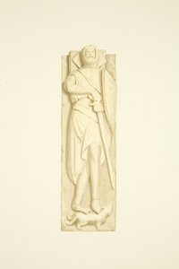 罗伯特·德·伯克利 (Robert de Berkeley) 在圣玛丽·雷德克利夫 (St Mary Redcliffe) 的肖像（纸本水彩） 作者 约瑟夫·曼宁