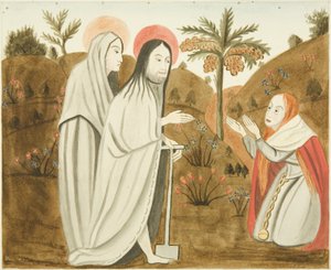 在圣马可北走道的忏悔盒中发现的石头画（纸本水彩） 作者 约瑟夫·曼宁