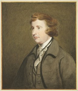 埃德蒙·伯克 (Edmund Burke) 在皇后广场豪宅中的肖像（纸本水彩）