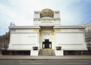 约瑟夫·玛丽亚 (1867-1908)。 维也纳分离派大楼。 1898. 奥地利。 维也纳。 正面。 维也纳会议。 建筑学。