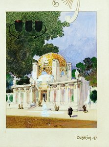 维也纳分离派建筑草图 - ... （水彩画） 作者 约瑟夫·玛丽亚·奥尔布里希