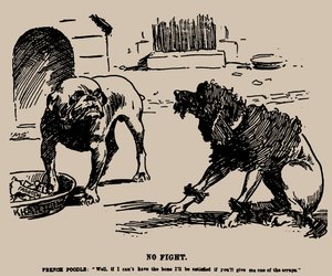 没有战斗。关于法绍达事件的漫画，1898年。 作者 约瑟夫·莫伍德·斯坦尼福思