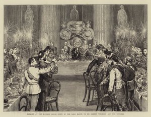 由市长给Garnet Wolseley爵士和军官颁发的Mansion House宴会