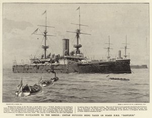 英国Bluejackets救援，克里特岛难民被带上HMS Barfleur 作者 Joseph Nash