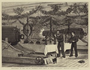 圣诞节在Marmora海，HMS阿基里斯的混乱甲板等待检查