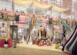 1851年大型展览：迪金森兄弟的皮草展台 作者 约瑟夫·纳什