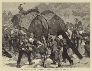 阿富汗战争，大象电池前进到前线 作者 Joseph Nash