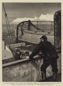 北极探险队，霍尔斯坦堡附近的警报，格陵兰岛，Sternpost Cutter或Ice-Boat on Skids