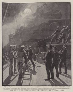 海军演习，由电灯照亮HMS Benbow