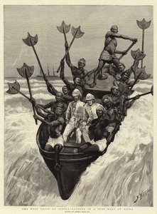 非洲西海岸，在阿克拉的冲浪船上降落 作者 约瑟夫·纳什