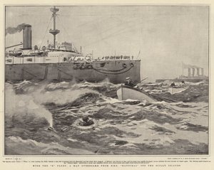 随着X舰队，一名男子从斯米利群岛的HMS Hannibal落水 作者 Joseph Nash