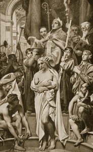 克洛维斯洗礼，Rheims，公元496年，“哈钦森的国家历史”插图，1915年
