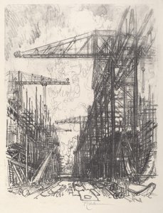 建造驱逐舰，第一号，1917年。 作者 约瑟夫·彭内尔