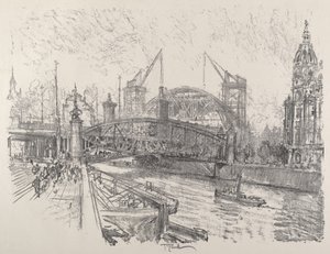 建设弗赖德里希-斯特拉斯车站，1921年。 作者 约瑟夫·彭内尔