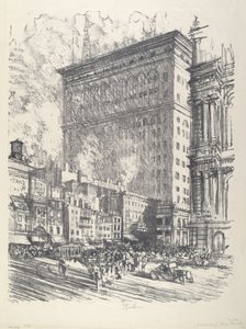 市政厅广场和Wanamaker大楼，1912年。 作者 约瑟夫·彭内尔