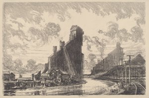 河上的破煤机，1910年。 作者 约瑟夫·彭内尔
