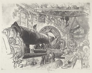 切割和车削大炮，1916年。 作者 约瑟夫·彭内尔