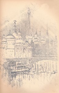 傍晚的效果，巴黎展览，1901年 作者 约瑟夫·彭内尔