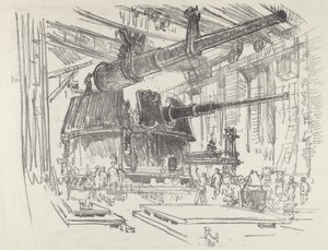 将火炮装入炮塔，1916年。 作者 约瑟夫·彭内尔