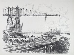 法国运河和美国起重机，1912年。 作者 约瑟夫·彭内尔