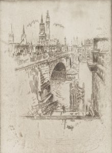 伦敦桥的楼梯，1903年。 作者 约瑟夫·彭内尔