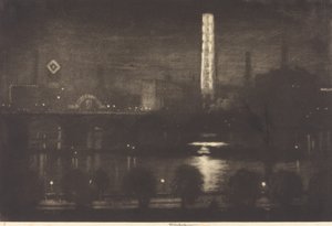 伦敦之夜，威士忌和茶，1909年。 作者 约瑟夫·彭内尔