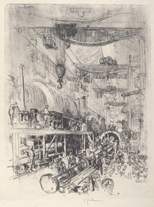制作涡轮发动机，1917年。 作者 约瑟夫·彭内尔