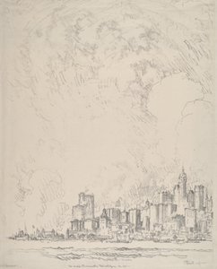 纽约，来自布鲁克林，1910年。 作者 约瑟夫·彭内尔