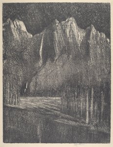 优胜美地的夜晚，1912年。 作者 约瑟夫·彭内尔