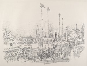 Oberbaum-Brucke，柏林，1921。 作者 约瑟夫·彭内尔