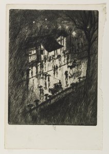 Rainy Night，Charing Cross Shops，1903 作者 约瑟夫·彭内尔