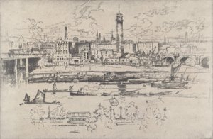 桥梁之间的射击塔，1910年。 作者 约瑟夫·彭内尔