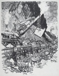巴斯奥比斯波切口的蒸汽铲，1912年。 作者 约瑟夫·彭内尔