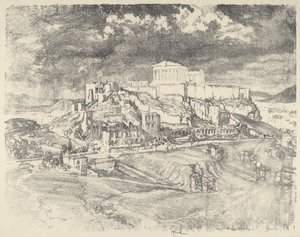 雅典卫城背后的风暴，1913年。 作者 约瑟夫·彭内尔