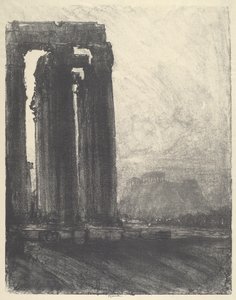 朱庇特神庙，晚上，1913年。 作者 约瑟夫·彭内尔