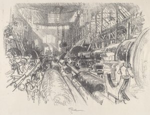世界上最大的车床，1917年。