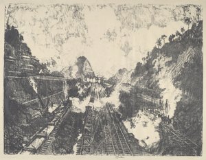 切口，看向安康山，1912年。 作者 约瑟夫·彭内尔