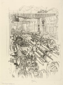 英国战争系列：W.441。枪店，1916年 作者 约瑟夫·彭内尔