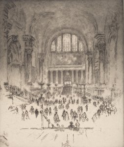 大理石大厅，宾夕法尼亚车站，纽约，1919年。 作者 约瑟夫·彭内尔